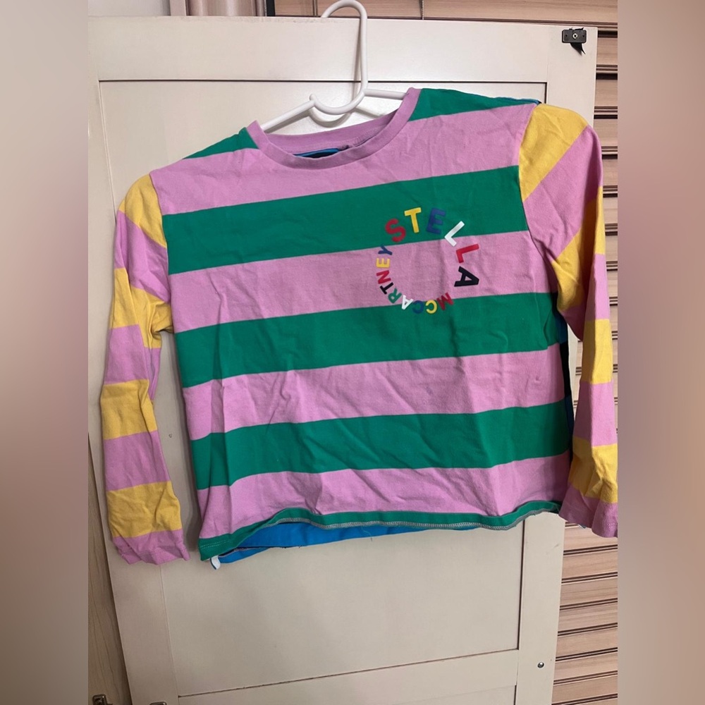 Stella McCartney Kids Colorful Striped Long Sleeve Tee